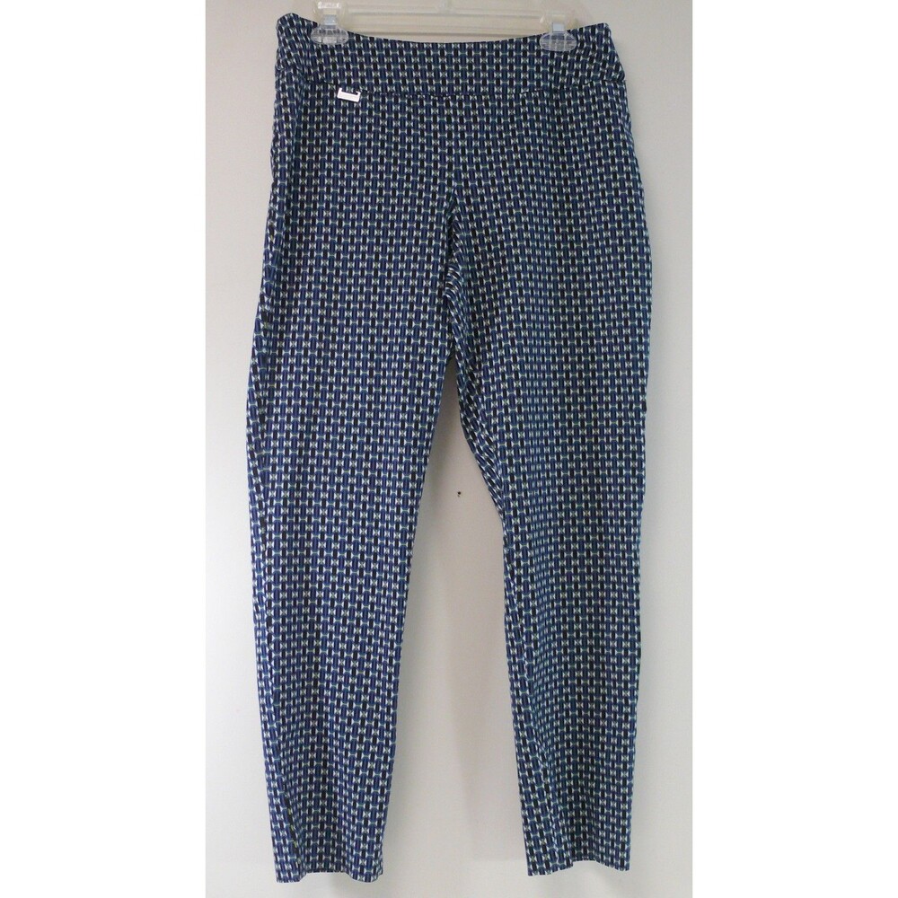 Peck & Peck peck&peck Leggings pants spandex Stretch geometric blue black sz 14